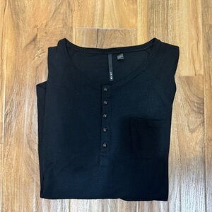 Joe’s Jeans Men's Black Henley Pocket Shirt